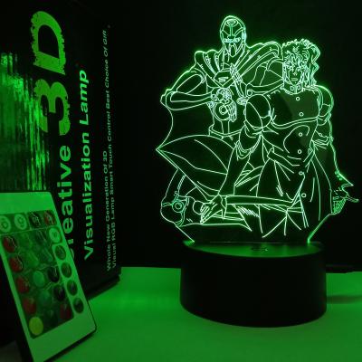 China Kakyoin Noriaki Hierophant Green Anime 3D Design 3D Colors 7 Lamps Flashing JoJo Christmas New Year Birthday Gift Bizarre Gift Lamp for sale