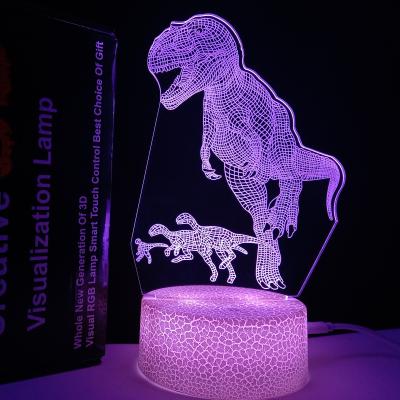 China 7 Colors Touch Control / 16 Colors Dinosaur Remote Night Light With Remote Touch Control, 16 Colors 4 Modes 3D Illusion Effect Flashing Satisfying Present For Kids for sale