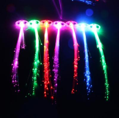 China Fiber Optic Gift Led Hair Flashing Extensions Hot Selling Nightclub Mardi Gras Party Led Hair for sale