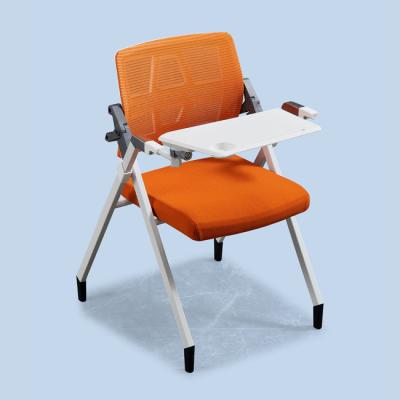 China Foldable Office Chair Pink Furniture Small Size Chair Foldable Modern Home Office Chair With Tablet for sale