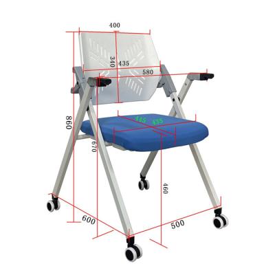 China Modern Office Padded Folding Chair With Arms Premium V Steel Mesh Task Chair for sale