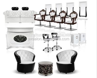 China Royal Barber Chair Classic White &Black Salon Sets Head Stool (A19) for sale