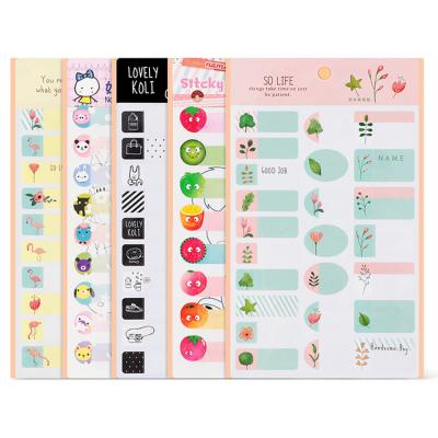 China 2020 Cute cartoon sticker cartoon personal scrapbooking stickers label name waterproof sticker for school stationery for sale