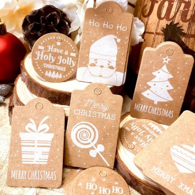 China Classic Tag Design Kraft Paper Garment Tags, Merry Christmas Tag For Party DIY Tag for sale