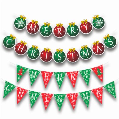 China Premium Art DIY Home Decoration Christmas Party Paper Flag, Christmas Pennant Banner for sale