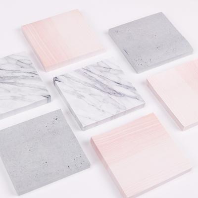 China Offer custom creative self-adhesive marble self-adhesive marble stone note stationery office school style color sticky notepad for sale