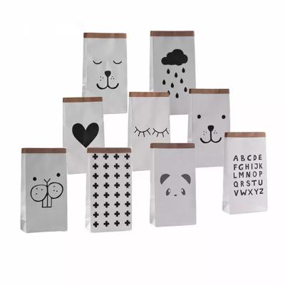 China Viable Large Cartoon Kraft Paper Storage Bag Kids Toys Clothing Bag Heavy Duty Sundries Organizer Storage Bag for sale