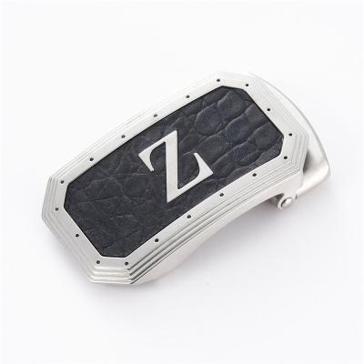 China Nickel Free Stainless Steel Custom Brands Z Letter Leather Cover Men Initial Belt Buckle for sale