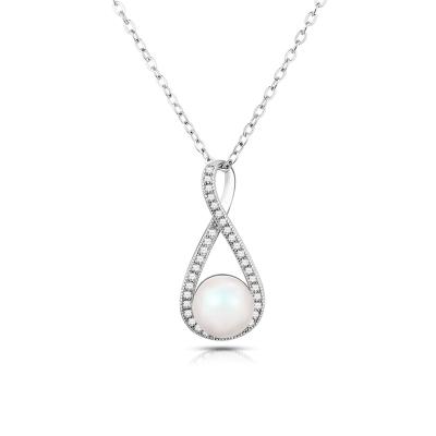 China Wholesale High Quality Women CLASSIC 925 Sterling Silver Pendant Pearl Necklaces for sale