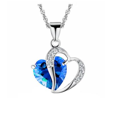 China Sterling Silver Neo-Gothic Amethyst Heart Pendant Necklace for sale