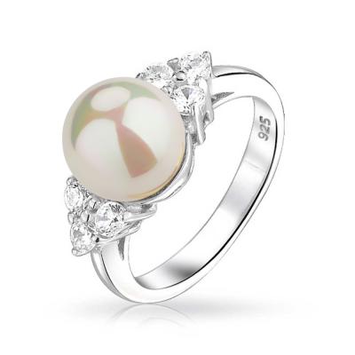 China Lead and Nickel Free New Fashion 925 Sterling Silver Unique Cultured Pearl Ring for sale