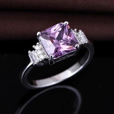 China nickel & Lead Free Model Wedding Ring Design of Amethyst 2018 New SS925 for sale