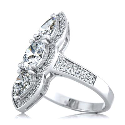 China CLASSIC fancy 3 stone CZ cocktail ring fashion jewelry made in china wholesale for sale