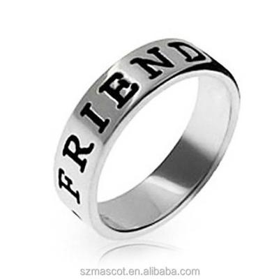 China Other Fashion 925 Sterling Silver Friendship Friend Band Rings For Girls for sale