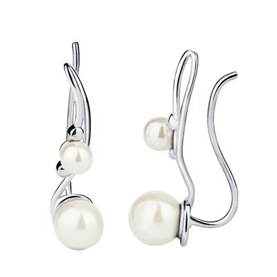 China Fashionable Double Pearl Earrings Designs Pearl Jewelry for sale