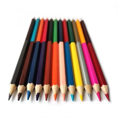 China Office Factory Wholesale Customized 24 Color Double Color Pencils for sale