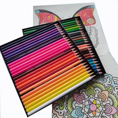 China Drawing Writing Customized Logo 48 Pieces Paper Pack Wooden Colored Pencils Set For Kids for sale