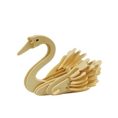 China DIY PLAY 2021 New Handmade Puzzle 3D Animals Wooden Kids Puzzle Puzzle Toy Model Custom Christmas Gift for sale