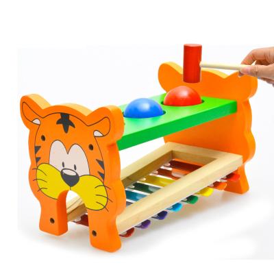 China Wooden Percussion Wooden Children's Octave Music Toy Tiger Toy Music Perception Instrument Enlightenment Toys for sale