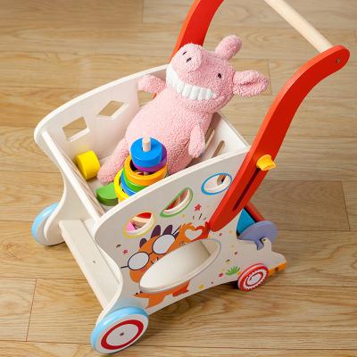 China Children's toys theater house wooden children's cart simulation baby walker toy kitchen for sale