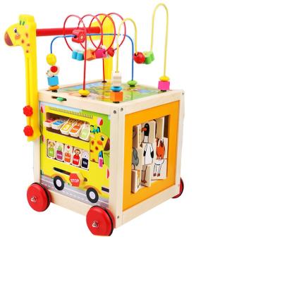 China 2021 Universal Walker O-leg Children's Toys Baby Walker Cart Baby Toddler Wooden Toy Car For Children for sale