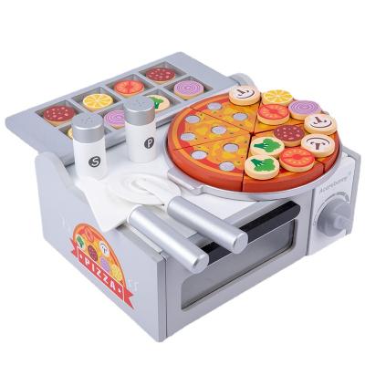 China Wooden Toy Pizza Oven DIY Kitchen Toy Set Baby Cooking Safety Kitchen Boy and Girl 3-8 Birthday Gift for sale