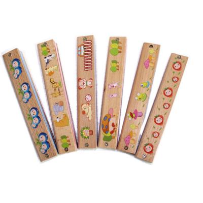 China Wholesale Wooden Cute Cartoon Musical Instruments Harmonica Children's Harmonica for sale