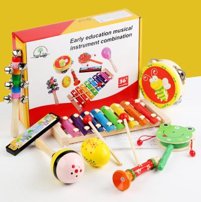 China Baby Music Kit Infants Wooden Music Toy Educational Wooden Instrument Sets For Children Kids Toys Educational Children Toys Wood for sale