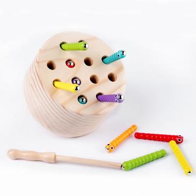 China Montessori Children's Wooden Magnetic Insect Baby Toy 0-3 Years Old Education Puzzle Capture Parent-Child Entertainment Toys The First Interactive for sale