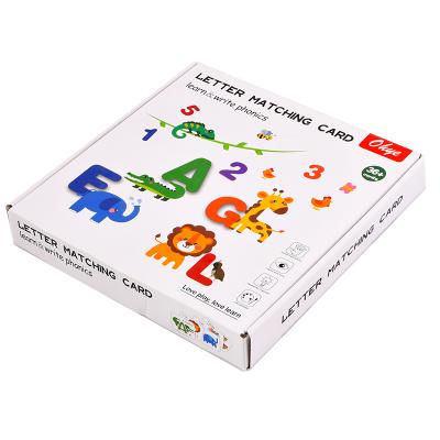 China Double-Sided Stereoscopic Cognitive Letters Early Educational Toy Alphanumeric Matching Card Suit Children Puzzle Toy for sale