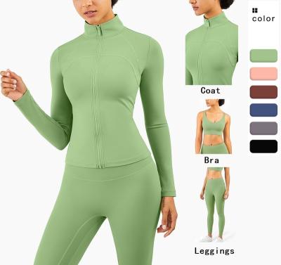 China BBXY1283 Hot Sale Breathable 3 Piece Set Plus Size Fitness Jacket Sportswear Comfortable Yoga Set for sale