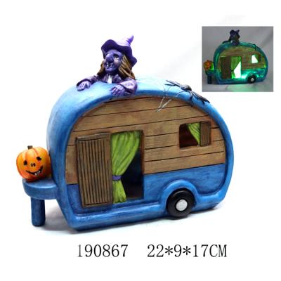 China Outdoor Europe Halloween Decoration Resin Led Haunted House For Party Halloween for sale