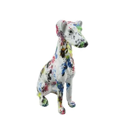 China Europe Modern Polyresin Crafts Animal Sculptures Dog Statues For Garden Decoration for sale