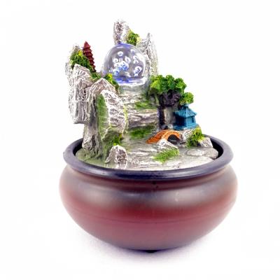 China Europe Japanese Style Resin Indoor Home Water Buddha Statue Traditional Home Office Small Fountain Statue for sale