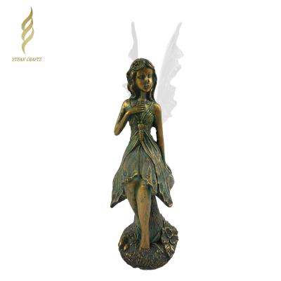 China Wholesale Handmade Europe Garden Art Angel Statue For Garden Decoration for sale