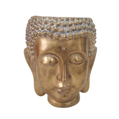 China New Africa Resin Buddha Statue Open Indoor Garden Decorations Buddha Head Flower Pot for sale