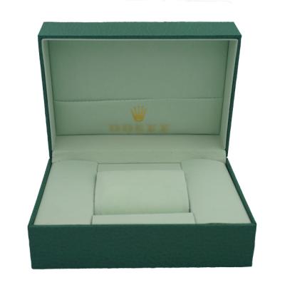 China Factory Supply Durable Logo Luxury Watch Packaging Box Custom High End PU Leather Green Boxes For Watches for sale