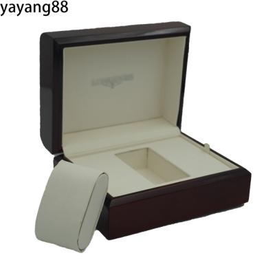 China Fanshion Pine Wood Box Luxury Natural Logo Wooden Watch Box With Packaging Custom Pillow for sale