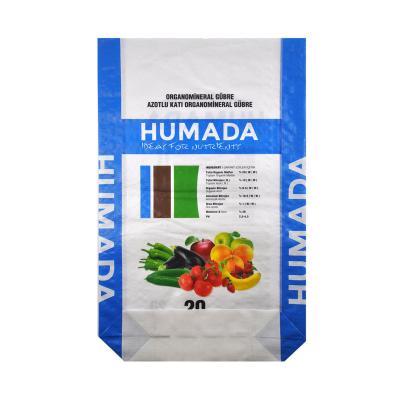 China Square Block Bottom Valve Bag 20kg , Agriculture Fertilizer Packaging Bags for sale