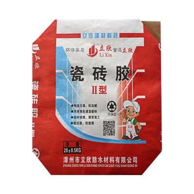 China Ceramic Adhesive Packing Multiwall Paper Bags 20kg Capacity Offset Printing for sale