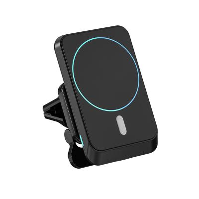 China 2021 New Technology Car Electric Car Duct Mount Wireless Charger for Mag Safe for iphone12 for sale