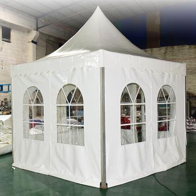 China Wholesale 3X3 4X4 5X5 10X10 Canvas Hexagon Gazebo Pagoda Diagonal Bracing Type Arabic Outdoor Tent for sale