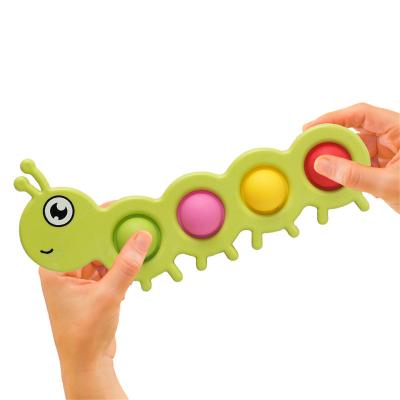 China Eco-Friendly Kids Learning Simple Sensory Caterpillar&Coccinella SepteShape Restless Person Toys Pressure Reliever Panel Controller Decompression Gift for sale