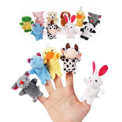 China Children Playing 10PCS Easter Gift Cute Cartoon Style Finger Puppet Plush Biological Animal Toys For Children for sale