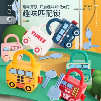 China Intelligence Study Puzzle Developing Assorted Locking Keys Numbers Counting Montessori Car Activity Boards Games Gifts Toddlers Educational Toy for sale