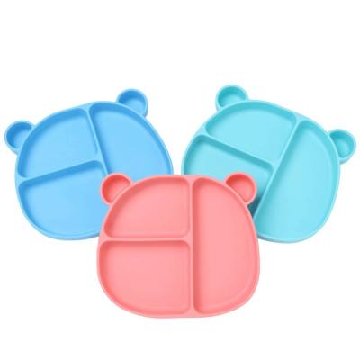 China Minimalist 100% Bear Shape Silicone Dishes For Toddlers | PC Set 3 | Baby Divided Dishes | Non-toxic, BPA free for sale