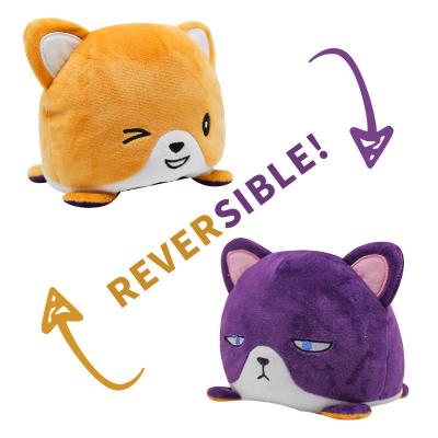 China 2021 Hot Sale Soft Cat Plushie Stuffed Animal Mood Reversible Plush Toy for sale