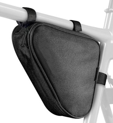 China Custom Waterproof Bike Bag Front Tube Frame Triangle Bike Bicycle Traveling Saddle Bag 28*18*5cm for sale