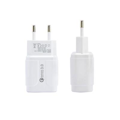 China Cell Phone Wall Charger qc3.0 single left wall charger adapter high quality EU/USA Eu standard for sale