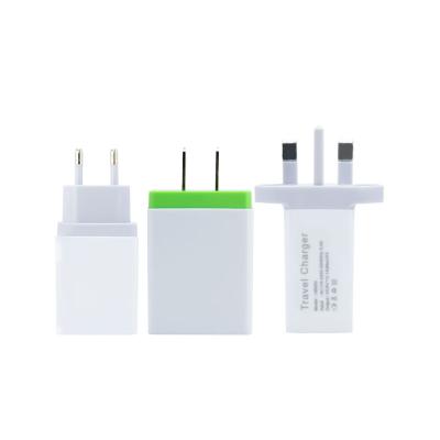 China Phone Charging EU/US/UK Plug QC 3.0 Fast Charger Double Wall Charger Fast Power Bank Charger for sale